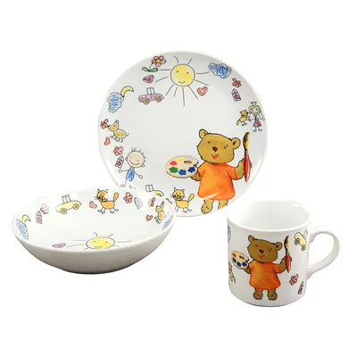 Obrázok produktu pre CreaTable, 15027, Teddy Weiss, detský servis 3-dielny, porcelán