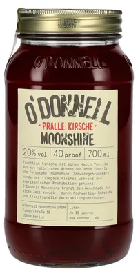 Image de O'Donnell Moonshine PRALLE KIRSCHE Liqueur 20% Vol. 0,7l