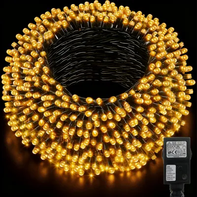 LED-Lichterkette 20 m, 200 LEDs, warmweiß, IP44, Timer, 8 Modi