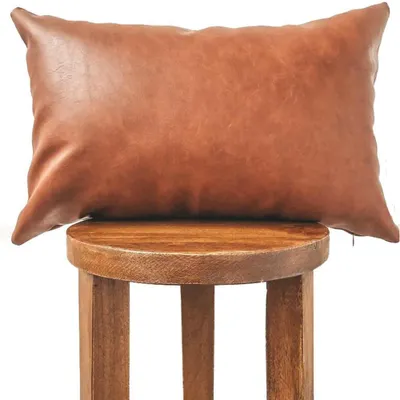 Obrázek produktu pro Dekorativní povlak na polštář z umělé kůže, 30x50 cm, hnědý