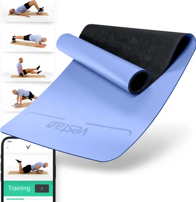 Produktbild von Premium Naturkautschuk Yogamatte Rutschfest 183 x 65 cm Dicke 0,4 cm Fitnessmatte
