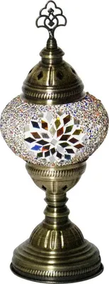 Obrázek produktu pro Orientální mozaiková stolní lampa v různých barvách, výška 30 cm, průměr 13,5 cm, objímka E14, ručně vyrobená