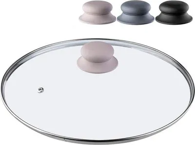 Produktbild von Glasdeckel mit Silikonhandgriff und Dampfauslass - 26 cm