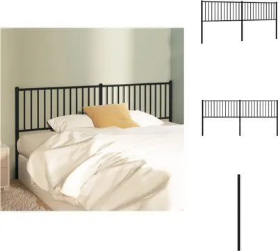Produktbild von vidaXL Kopfteil Metall Schwarz 200 cm -  Kopf- & Fußenden