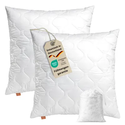 Produktbild von Kopfkissen 80 x 80 cm, 2er Set, Schlafkissen, 100% Mikrofaser, für Allergiker geeignet, sleepling Komfort 100