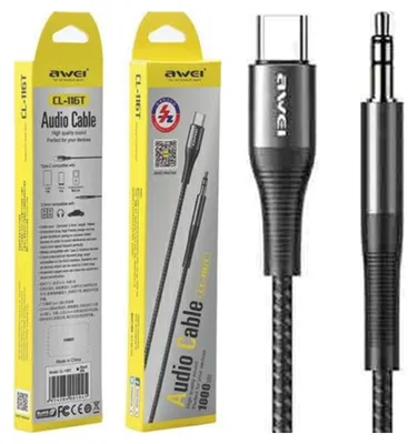 Obrázok produktu pre Awei Adaptér Cl-116T Usb-C/Jack 3.5 Black/Black