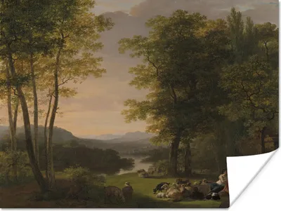 Produktbild von MuchoWow® Poster Arkadische Landschaft - Gemälde von Jan Willem Pieneman 40x30 cm - Plakate für die Wände - Poster Wohnzimmer