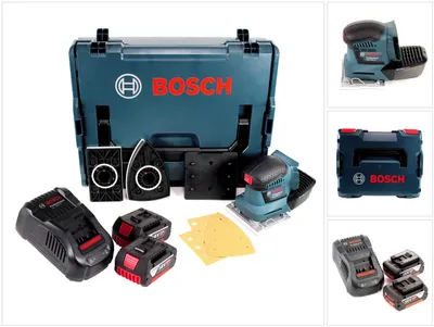 Produktbild von Bosch GSS 18V-10 Akku Schwingschleifer 18V + 2x Akku 5,0Ah + Ladegerät + L-Boxx