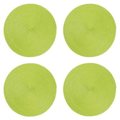 Produktbild von Tischset 4er Set Anis rund 35 cm Ø Platzset abwaschbar Platzdeckchen geflochtene Optik