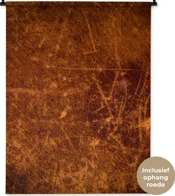 Produktbild von MuchoWow® Wandteppich Wandbehang Leder - Lederoptik - Braun - Orange 90x120 cm Tapisserie Dekoration Wandtuch - Wanddeko
