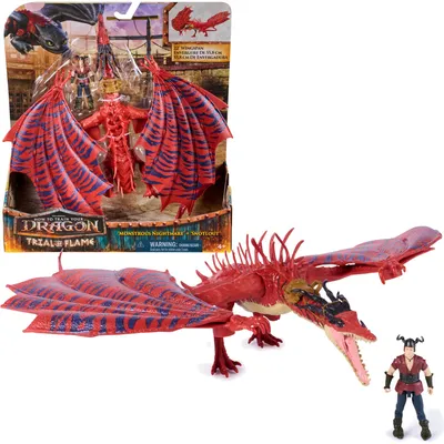 Produktbild von Drachenzähmen leicht gemacht Figuren Nightmare Nightmare Ponocnik und Rotzlöffel Moving Wings 55 Cm Dragons Viking