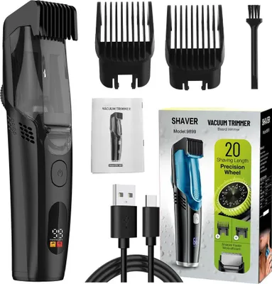 Produktbild von INF Vakuum Haarschneider mit LCD, Wiederaufladbarer Elektrischer Trimmer, 6 Teile Schwarz