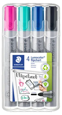 Immagine prodotto di STAEDTLER® 356 WP4-1 Pennarello per lavagna a fogli mobili Lumocolor, confezione da 4