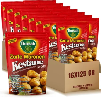 Produktbild von 16x Sultan Set Zarte Maronen geschält geröstet essfertig Esskastanien gekocht