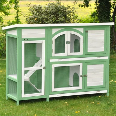 Produktbild von XXL Kleintierstall Jumbo grün/weiß