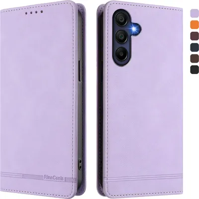Produktbild von Hülle für Samsung Galaxy A26, Retro Kunstleder Ständer Klapphülle mit Kartenfächer und Magnetische Violett