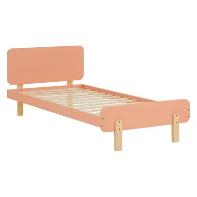Produktbild von Homestyle4u Holzbett 90x200 Kinder mit Lattenrost Kinderbett Rosa Mädchen Jugendbett Kiefer Massivholz