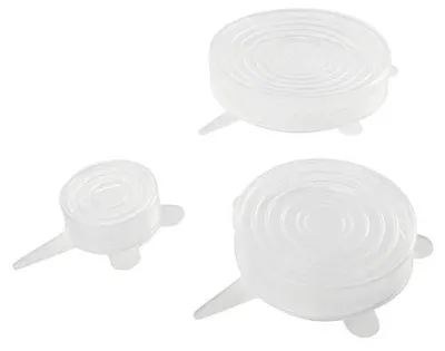 Produktbild von Fackelmann Frischhaltedeckel-Set 3-teilig, Küchendeckel, Silikon, Transparent 7 - 17 cm, 47054
