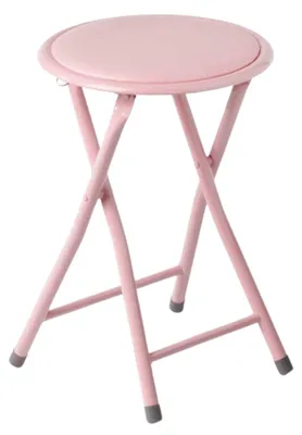 Immagine prodotto di GIFTDECOR: Poggiapiedi, sgabello pieghevole rosa, 30 x 30 x 45 cm. Sgabello pieghevole, decorativo