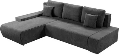 Produktbild von Sofa Iseo 300640, modna i wygodna sofa z tkaniną przypominającą sztruks, szara, 260 x 180 x 81 cm