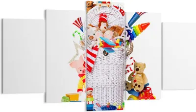 Produktbild von Bild auf Leinwand - Leinwandbild - Spielzeug Kinder Spaß Freunde - 160x85cm - Wand Bild - Wanddeko - Leinwanddruck - Bilder - Kunstdruck - Wanddekoration - Leinwand bilder - Wandkunst - EA160x85-3197