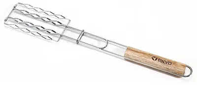 Produktbild von Tepro 8527 Grillwürstchenklammer für 4 Würstchen mit Holzgriff 51 cm