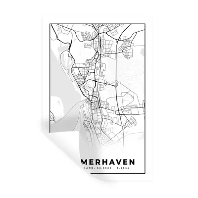 Produktbild von MuchoWow® Wandtattoo Wandsticker Wandaufkleber Bremerhaven - Karte - Stadtplan 60x90 cm Selbstklebend und Repositionierbar - Sticker - Dekorfolie