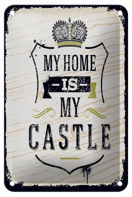 Produktbild von Blechschild Spruch My home is my Castle 12x18cm Haus Dekoration