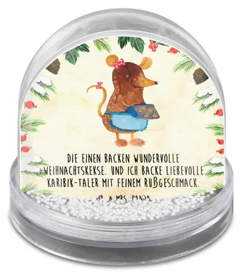 Produktbild von Mr. & Mrs. Panda Schneekugel Weihnachten Maus Kekse - Naturpapier - Geschenk, dekoartikel, glitzerkugel, Plätzchen, Backen, schnee kugel, Weihnachtsbäckerei, Weihnachts