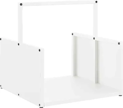 Obrázok produktu pre vidaXL Stojan na palivové drevo biely 40x40x40 cm Oceľ valcovaná za studena
