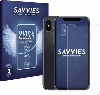 Produktbild von 6x Für Apple iPhone X (Display+Kamera) Schutzfolie Savvies Displayschutz Display Schutz Folie Klar Transparent