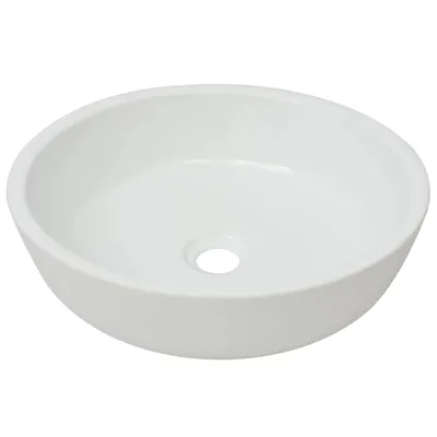 Produktbild von Waschbecken Rund Keramik Weiß 42 x 12 cm