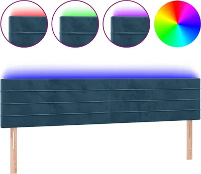 Obrázok produktu pre vidaXL LED čelná doska Tmavo modrá 200x5x78/88 cm Velvet