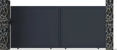 Produktbild von Schiebetor NAZARIO, massiv, aus anthrazitfarbenem Aluminium - 392 × 173 cm