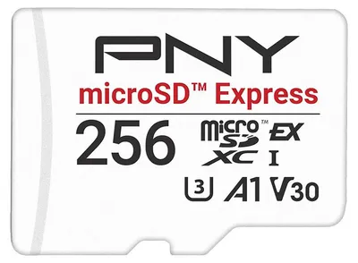 Produktbild von PNY microSD Express, 256 GB, MicroSDXC, UHS-I, 890 MB/s, 750 MB/s, Class 3 (U3)
