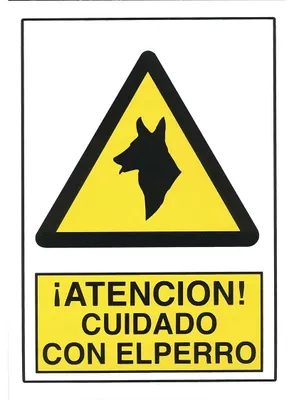 Immagine prodotto di Segnale di avvertimento - Segnale di pericolo - Attenzione al cane - 30 x 21 cm - Adesivo autoadesivo