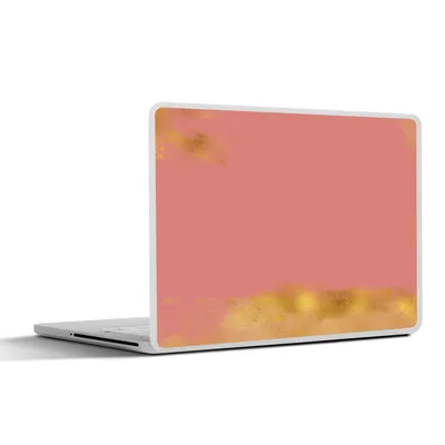 Produktbild von MuchoWow® Laptop Aufkleber Sticker Cover Muster - Rosa - Gold 25x18 cm - Laptop-Deko