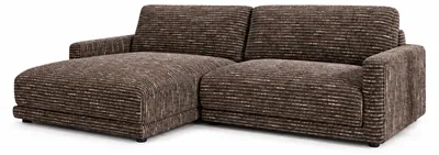 Produktbild von KAWOLA Sofa MARLIN Ecksofa Stoff braun Longchair links