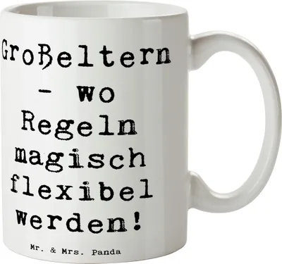 Produktbild von Mr. & Mrs. Panda Kaffeetasse Spruch Großeltern Magie - Weiß - Geschenk, Tasse, haferl, Flexibilität, Enkelkinder, einzigartige Designs, Weisheit, handgemacht, Teetasse