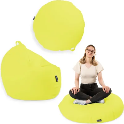 Produktbild von Sitzsack mit füllung 2 in 1 Sitzkissen Bean Bag Outdoor Indoor Wasserfest | Gelb 125cm