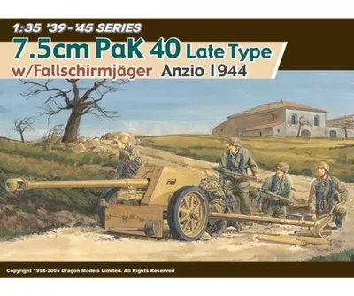 Immagine prodotto di Dragon 1:35 PAK 40 Late Type con FallschJäger '44