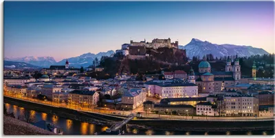 Produktbild von ARTland Leinwandbild Salzburg Panorama Größe: 100x50 cm
