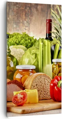 Produktbild von Bild auf Leinwand - Leinwandbild - Lebensmittel Gemüse Brokkoli Fleisch - 65x120cm - Wand Bild - Wanddeko - Leinwanddruck - Bilder - Kunstdruck - Leinwand bilder - Wandkunst - PA65x120-3182