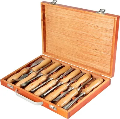 Produktbild von Holzmeißel-Sets 12-teilig Drehmeißel 3-3/4 Zoll / 95 mm Holzmeißel 9 Zoll Holzdrehwerkzeuge Holzmeißel Drehwerkzeuge für Holzschnitzerei Wurzelschnitzerei Möbelschnitzerei Drehmaschinen