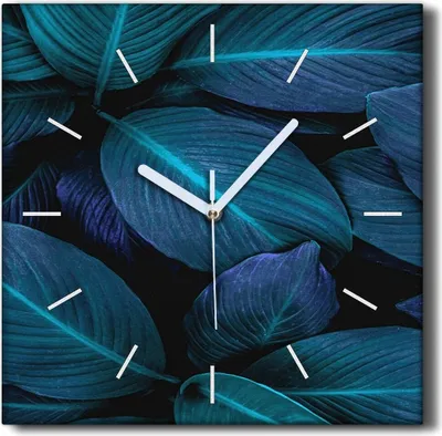Produktbild von Coloray Hodiny Unikátní 30x30 cm  Tiché hodiny Pro obývací pokoj a kuchyň Nástěnné hodiny Plátno Černé ručičky hodin - Květinová rostlina