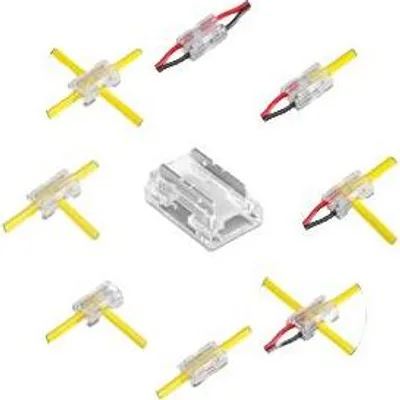 Produktbild von LED Multifunktions-Verbinder 8 mm – 2-polig, 8-in-1, lötfrei für einfarbige COB LED-Streifen