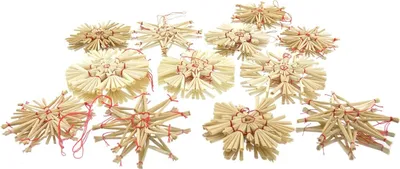 Produktbild von POSIWIO Weihnachtsdeko Strohsterne Natur & Rot Ø 8 cm 4 Motive