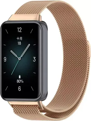 Produktbild von Strap-it Milanese-Edelstahlband / Milaneseband - passend für das Honor Band 9 (Roségold / Roségold)