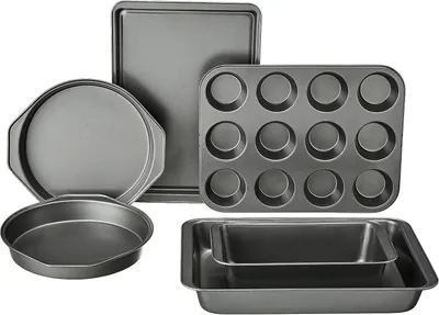 Obrázek produktu pro Forma na pečení (6 kusů) – Formy na pečení s nepřilnavým povrchem – Uhlíková ocel – Vhodné do trouby do teploty 260 °C