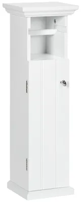 Produktbild von Badezimmerschrank mit Toilettenpapierhalter und MDF-Schrank, 21,5 x 17,8 x 66,5 cm, wei?